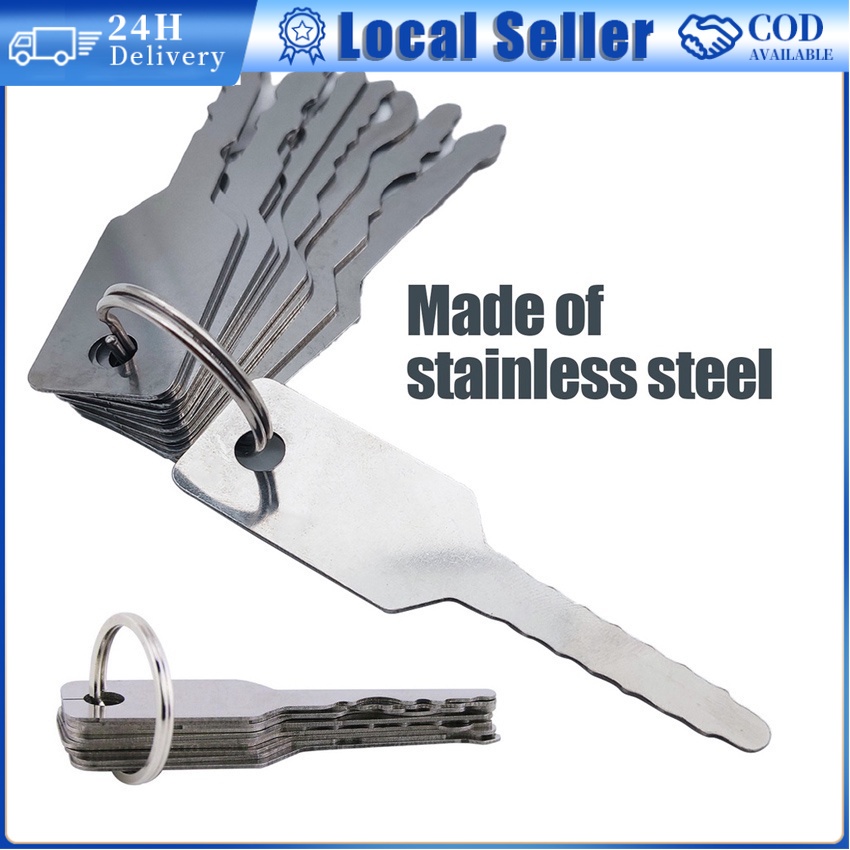 10Pcs Locksmith Tool Unlocking Jiggler Keys Double Sided Lock Pick Key