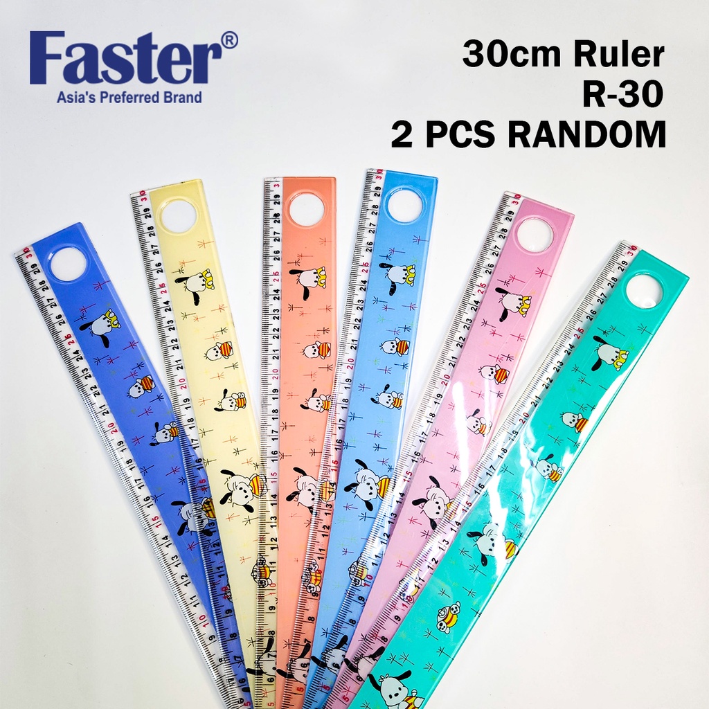 【CLEARANCE STOCK】R-30 30cm Hard Plastic Ruler Cartoon (2 pcs/Set ...