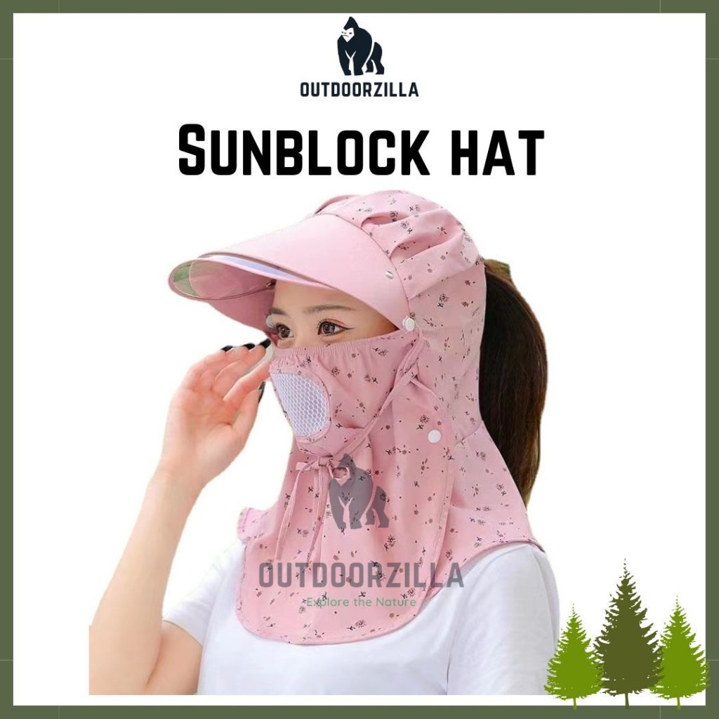 Woman Outdoor Fishing Hat Sunblock Hat Full Neck Hiking Adjustable UV  Proetction Cap Gardening Full Face Cover