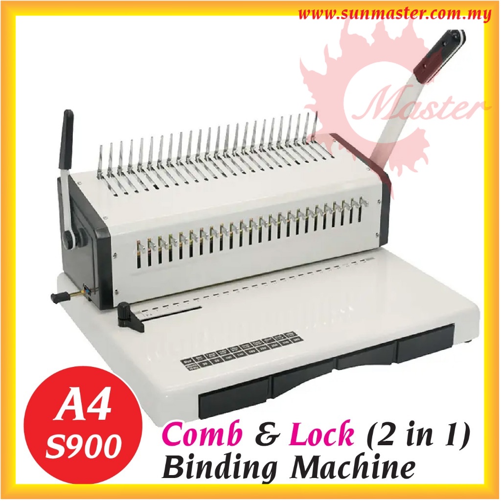 Plastic Comb Binding Machine Model S900 A4 F4 Size 24 Holes Heavy