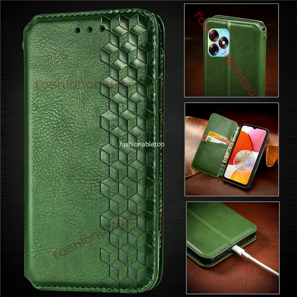 Casing For Infinix Hot 40 Pro 40pro 40i Hot40 Pro Hot40pro Hot40i X6836 X6837 Grid Leather Phone