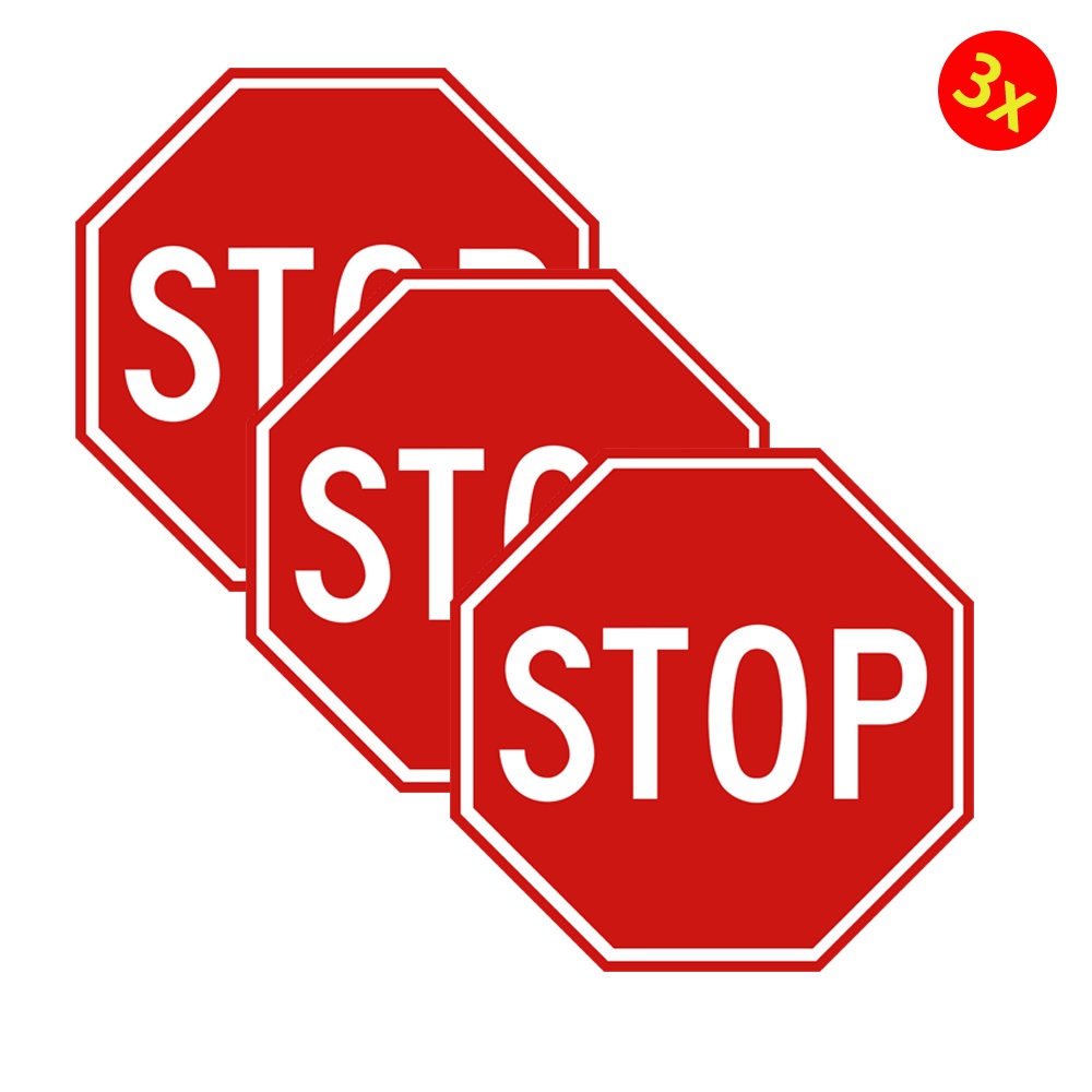 3X Stop Sign Vinyl Cut Sticker Decal Warning Sticker Decal | Shopee ...