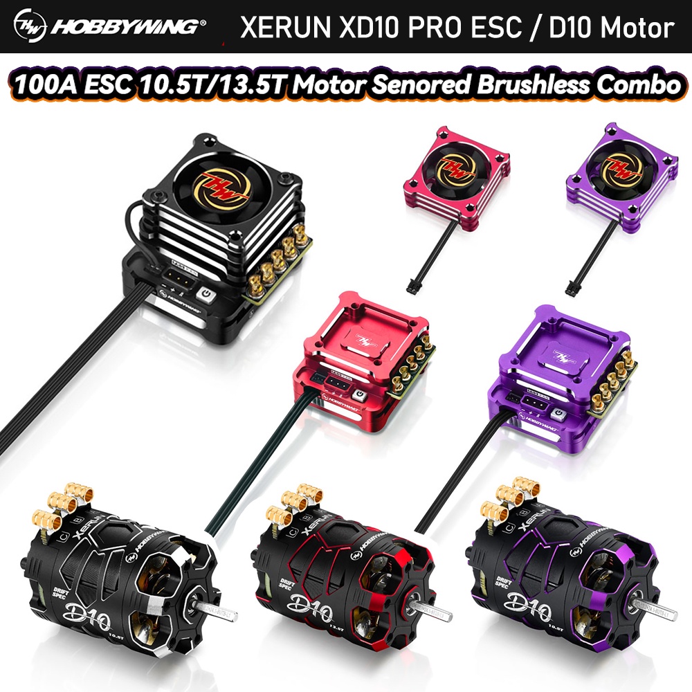 HOBBYWING XERUN XD10 PRO 100A ESC D10 10.5T 13.5T Motors Sensored