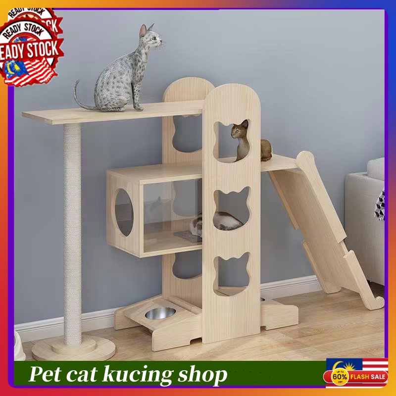 24H SHIP#Cat tree cat climbing frame solid wood space capsule large ...
