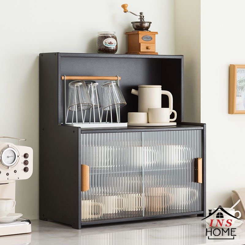 Black Cup Storage Rack Dust-proof Desktop Storage Rack Kitchen Desktop ...