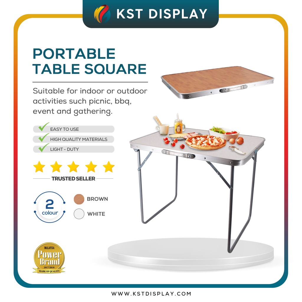 Table Square / Minimalist Portable Table / Meja Lipat / Multipurpose ...