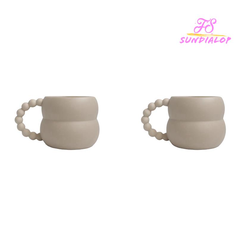 【NEW】2X Creative Ceramic Mug Cute Coffee Cup Nordic Home Decor Handmade