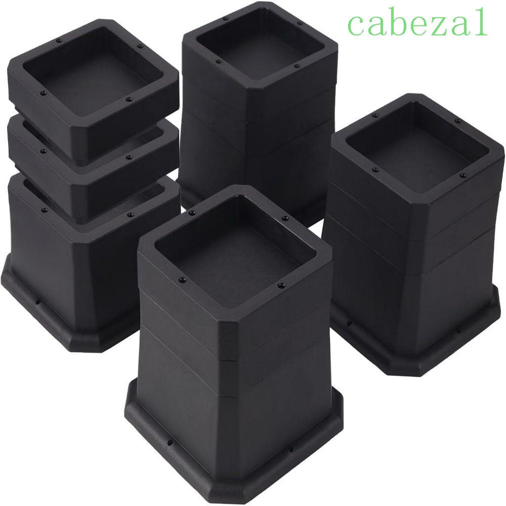 CABEZA 4Pcs Furniture Risers, Square Stackable Dorm Bed Lifts