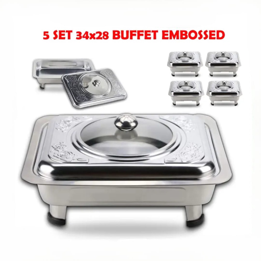 HOT_ 5 set 35x27 BUFFET TRAY SET / SERVING TRAY /FOOD PAN KENDURI SET