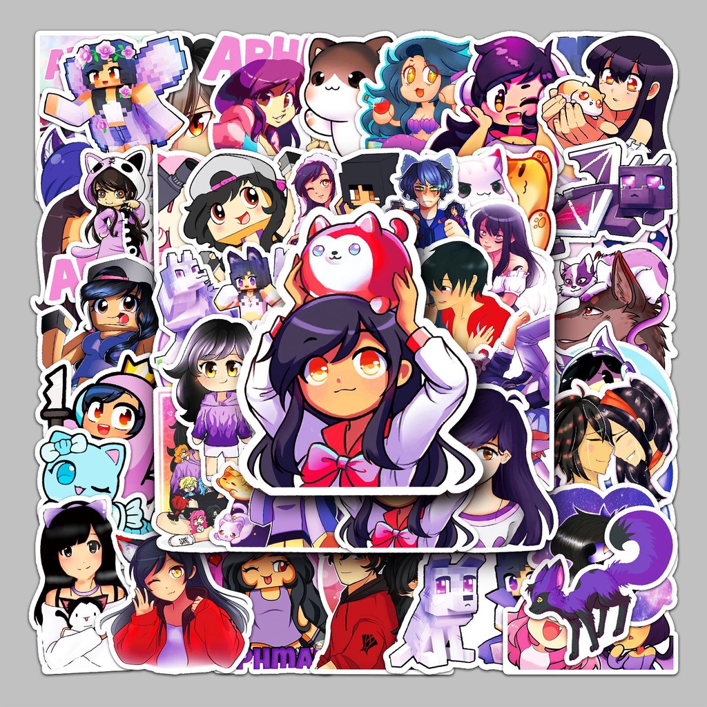 50 Sheets aphmau Cartoon Luggage Stickers Waterproof Graffiti Stickers ...