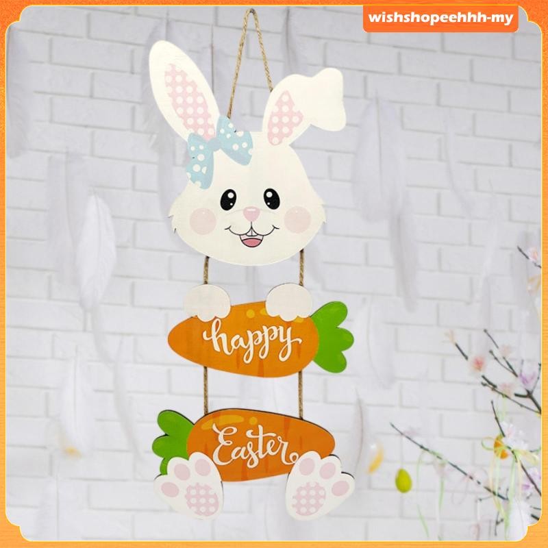 [WishshopeehhhMY] Easter Wooden Hanging Ornament Happy Easter Hanging ...