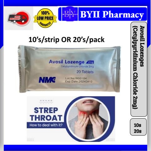 AVOSIL SORE THROAT LOZENGES Cetylpyridinium Chloride 2mg10s/20s ...
