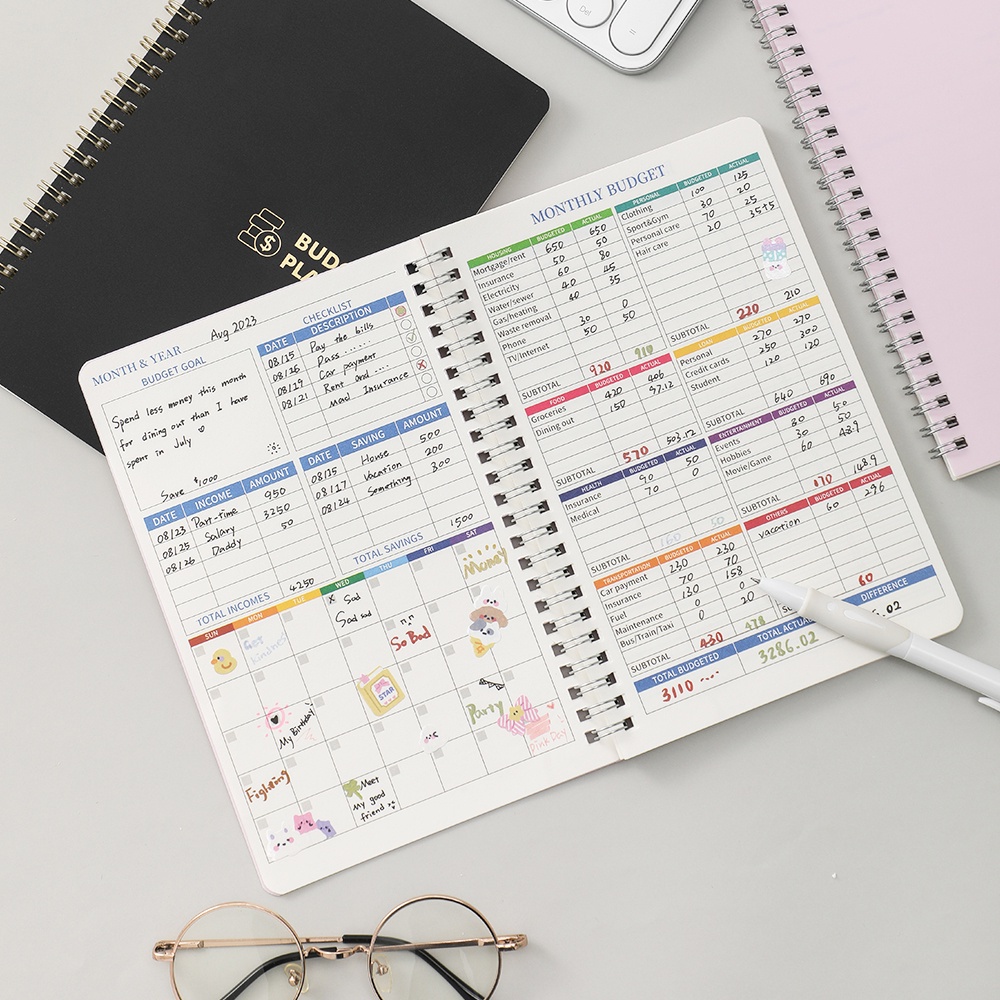 Imoda 2024 Budget Planner PVC Hardcover 50sheets Monthly Weekly Budget ...