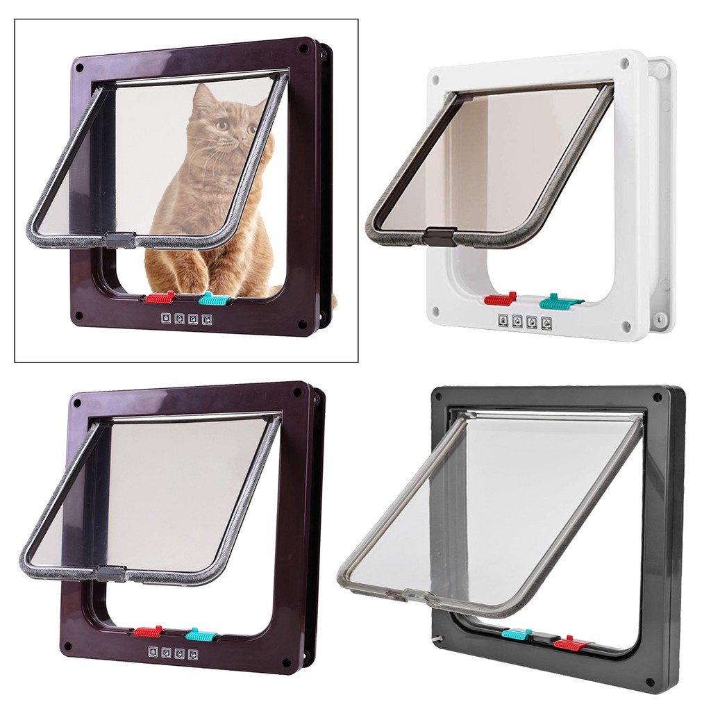 MYHOMMI Way Locking White PET Door ABS Electric Cat Dog Flap Fast ...