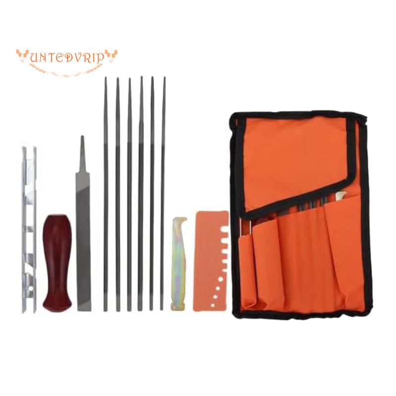 12Piece Chainsaw File, Chainsaw Sharpener Kit Depth Gauge Quick Check