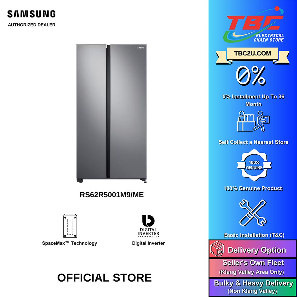 SAMSUNG RS62R5001M9/ME 680L SIDE BY SIDE FRIDGE/REFRIGERATOR (COURIER