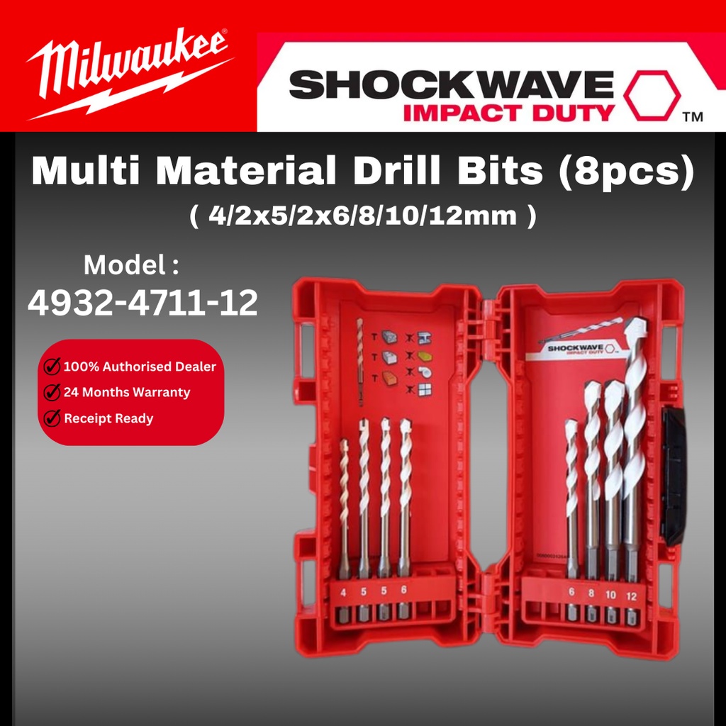 Milwaukee Multi Material Drill Bit Set (8pcs) / 4932471112