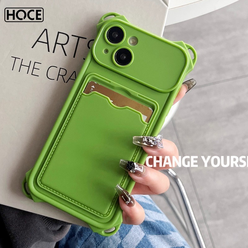 HOCE Colorful Large Window Card Slots Wallet Phone Case For iPhone 15 ...