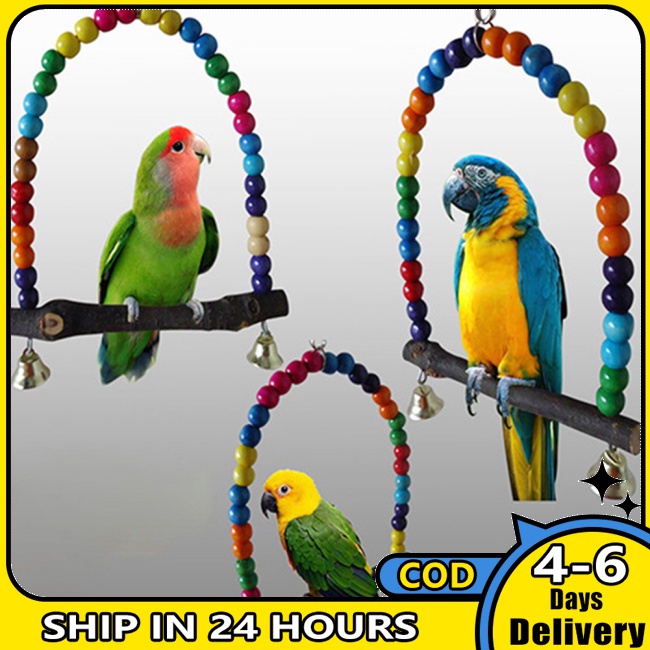 In Stock Colorful Parrot Swing Bird Cage Toys Cockatiel Budgie Lovebird