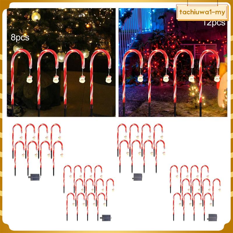 [TachiuwadcMY] Candy Cane Solar Powered Lights Christmas LED Lamps