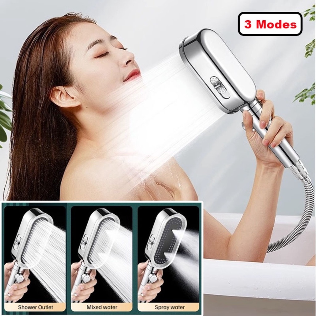 3 Modes Shower Head with Built-in Filter Handheld High Pressure SPA ...