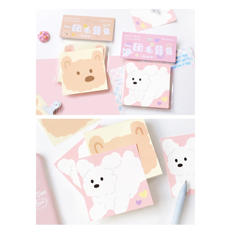 Cute Fluffy Animals Pets Note Memo Pad Office Journaling (100 sheets ...