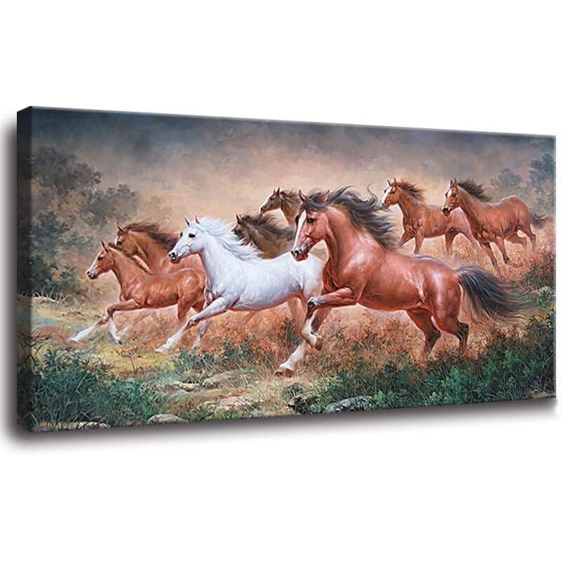 Large Horse Wall Art Pictures Animal Canvas Prints Eight Running Horses