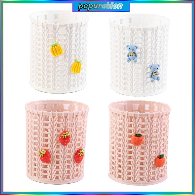 POP Cute Mini Bananas Pen Holder Box Lovely Fruit Basket Style Desk