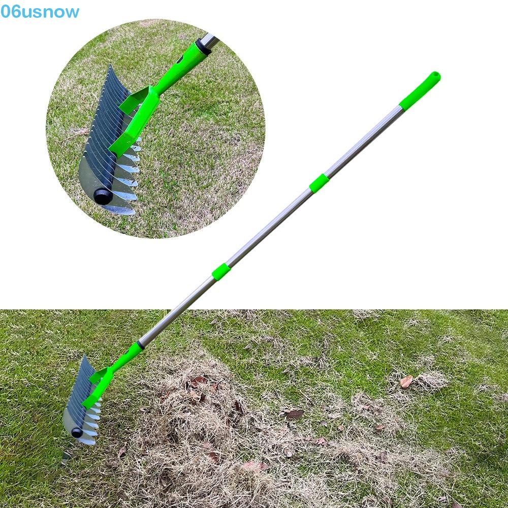 USNOW Grass Rakes, Scarifier Soil with Rod Thatch Rake, Durable Pine