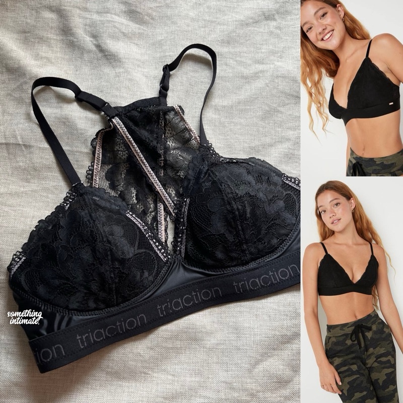 H&m Triaction Racerback Triangle Plunge Wireless Lace Bra No Wire Bh Home  Without Wire Seamless Rubber Branded Import Wire Free 30A 30B 32AA 34AA 32A