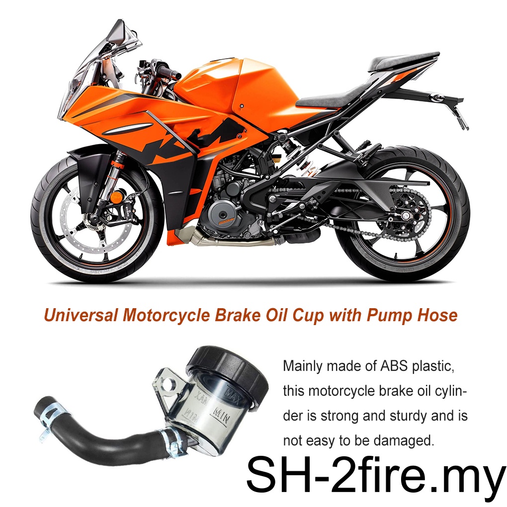 Universal Motorcycle Brake Oil Cup Reservoirs Hose Rear Spare Master