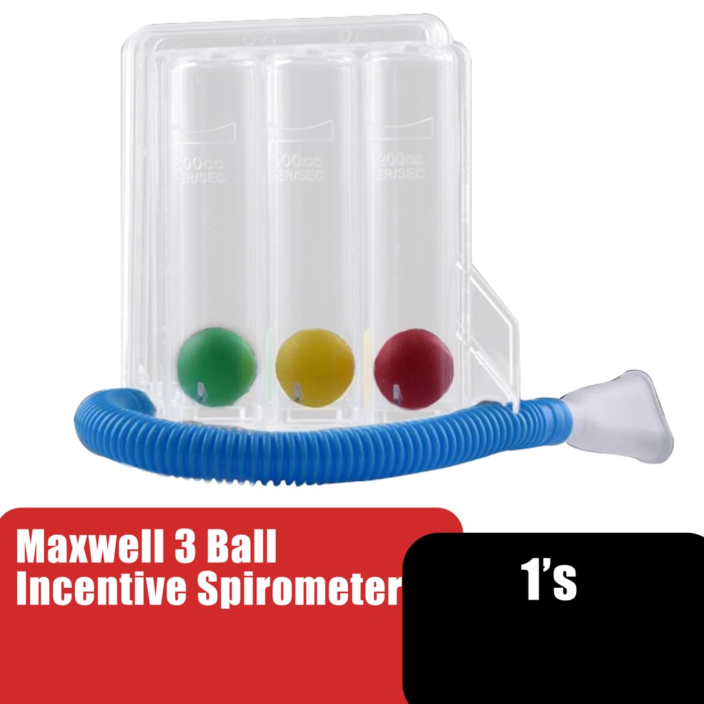 Maxwell 3-Ball Incentive Spirometer Triball Lung Trainer Alat Senaman ...