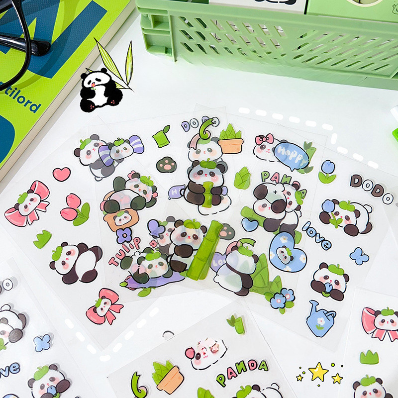 Cute Panda Waterproof Sticker DIY Decoration Bottle Stickers | Shopee ...