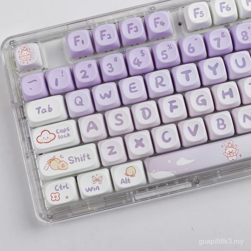 Cute MOA Height Purple Gradient Rabbit Sublimation Mechanical Keyboard ...