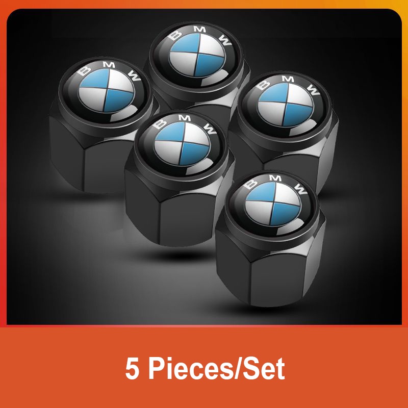 BMW 5Pcs Car Tire Valve Cap Anti-theft Metal Wheel Air Caps Protector ...