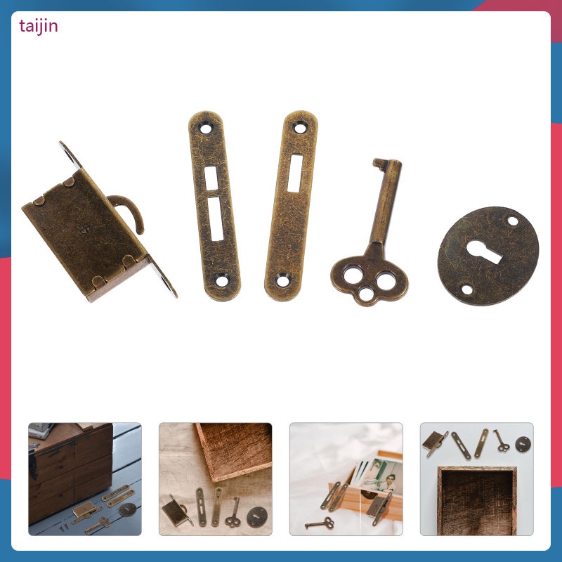 Wooden Box Hardware Accessories Chinese Decor Work Desk Office