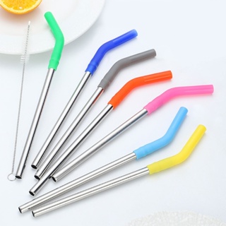 12PCS metal straw cover Silicone Straw Tips, Multicolored Food Grade Straws  Tips Covers Only Fit for