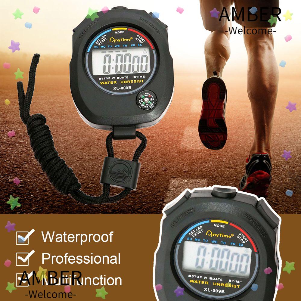 AMBER1 Digital Stopwatch Timer Professional Wristband Alarm Chronograph