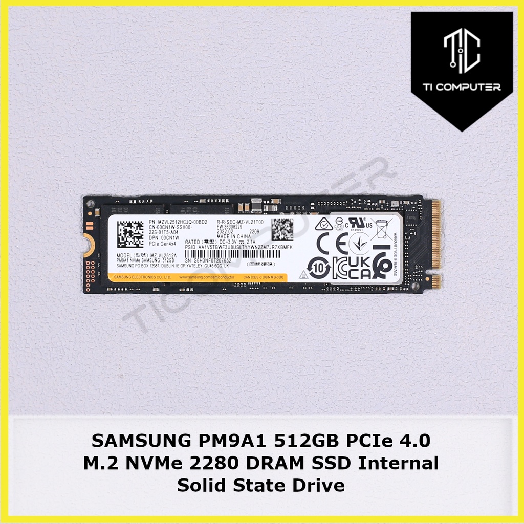 Used SAMSUNG PM9A1 512GB PCIe 4.0 M.2 NVMe 2280 DRAM SSD Internal Solid ...