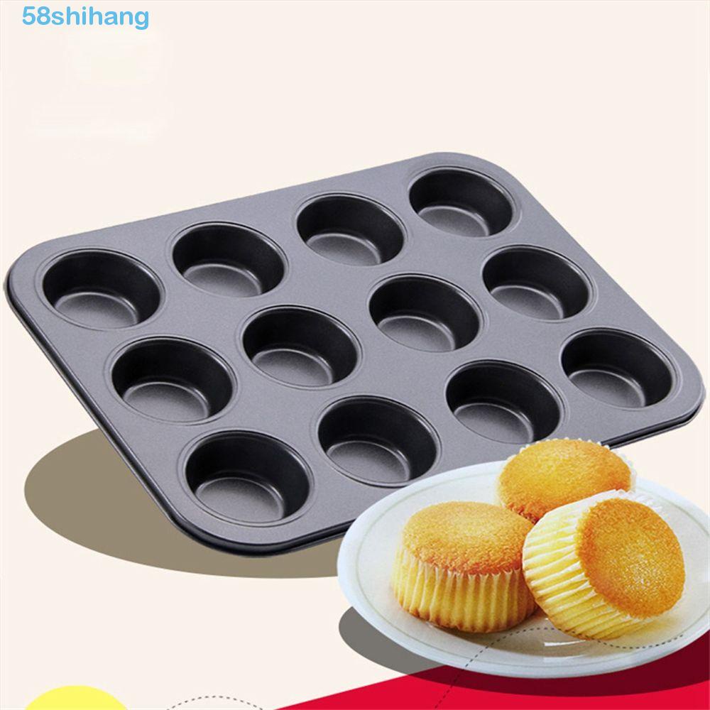 SHIHANG Cupcake Baking Tray 6/12 Holes Round Cupcake Pan DIY Nonstick