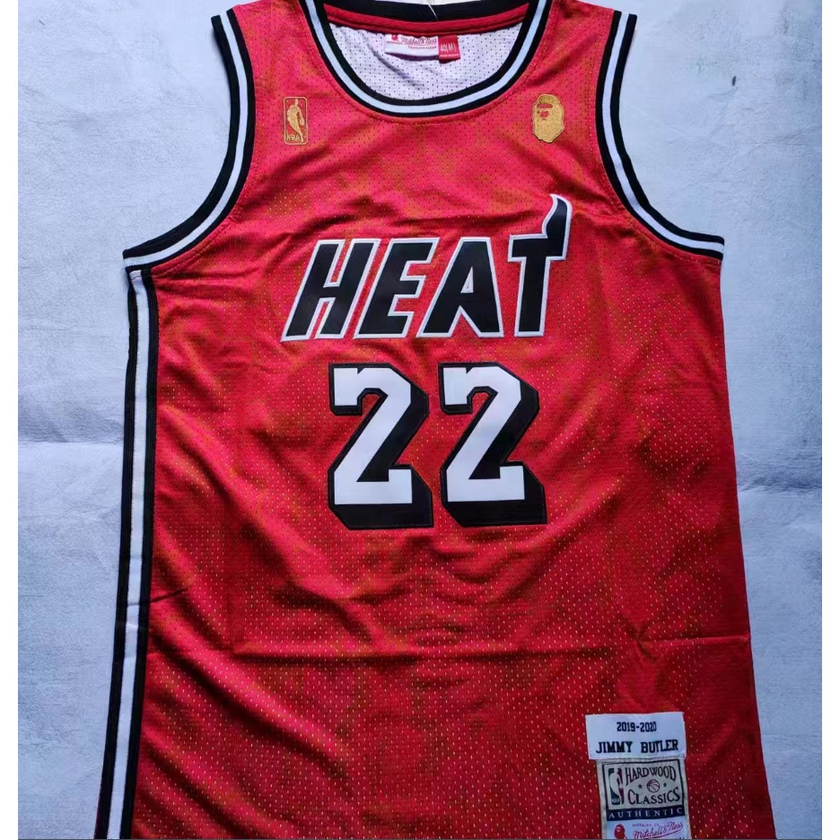 [cmcnc.my] Hot Pressing New Men Miami Heat 22 Jimmy Butler Embroidery 