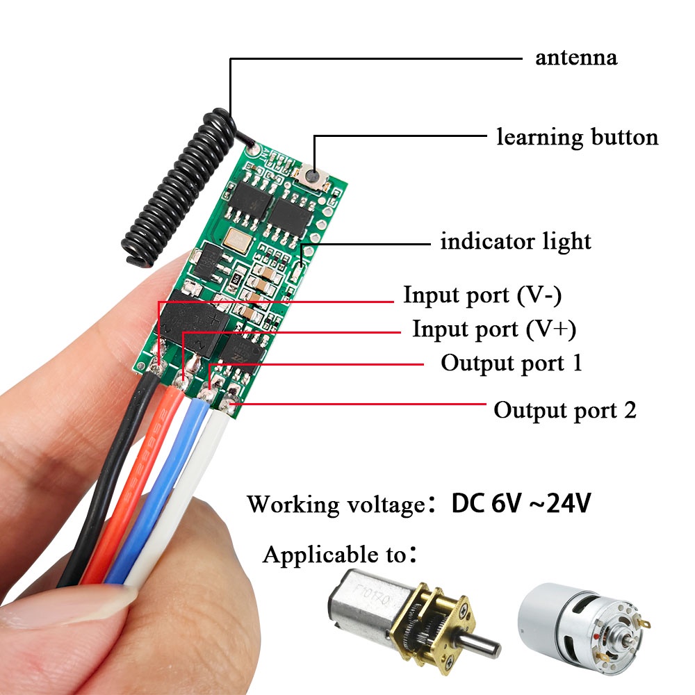 WENQIA Universal Garage Door Control DC6V 12V 24V Motor Control Relay ...