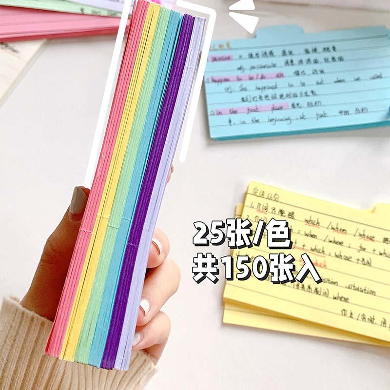 6 Colors Index Cards Portable Notepad Student Word Cards Office Supply ...