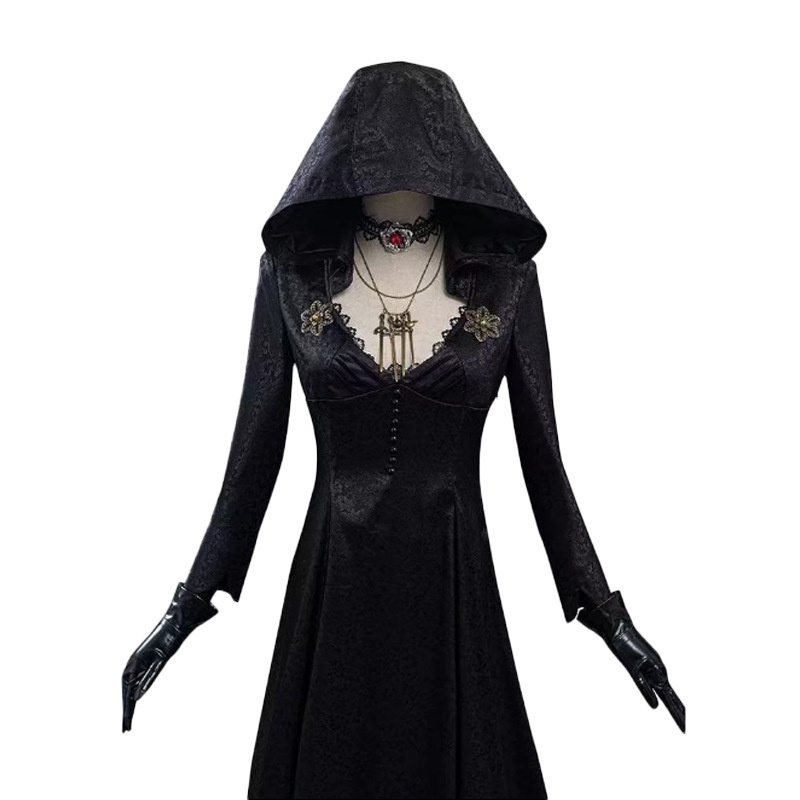 Resident Evil 8 Village City Cos Costume Moth Female Vampire Lady Black