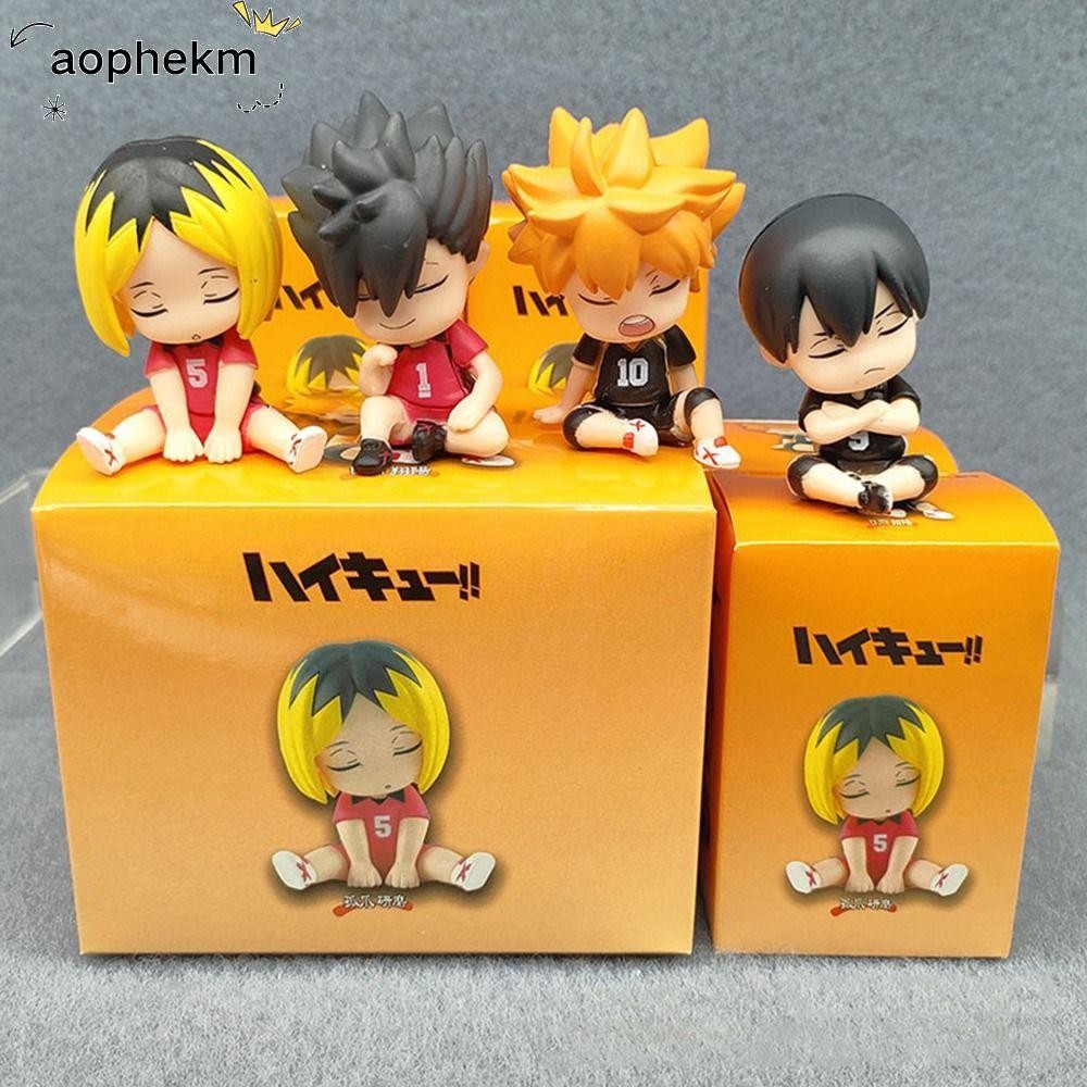 AOPHEKM 4PCS/SET Anime Haikyuu Action Figure, PVC Hinata Shoyo Kageyama ...