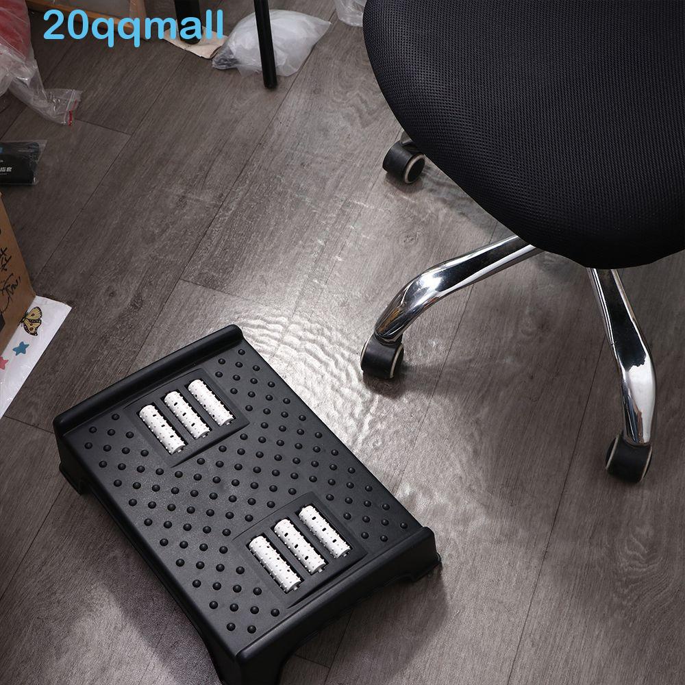 QQMALL Desk Footrest With Roller Foot Rest Office Footrest Under Desk Support Work Footrest