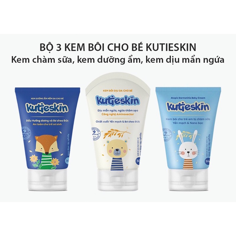 Set Of 3 KutieSkin For Babies - Eczema Cream, Rashes Cream, Moisturizer ...