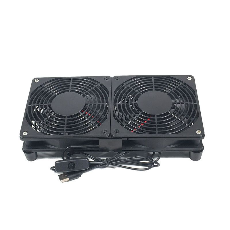 Router Cooling Fan Rack USB Interface with Switch Mute Set-Top Box ...