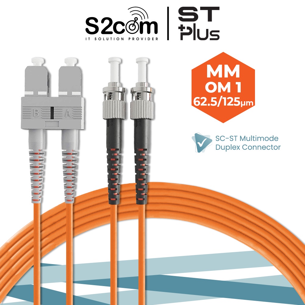 SC-ST 62.5/125 OM1 Multimode Duplex Fiber Optic Patch Cable 3M 5M 10M ...