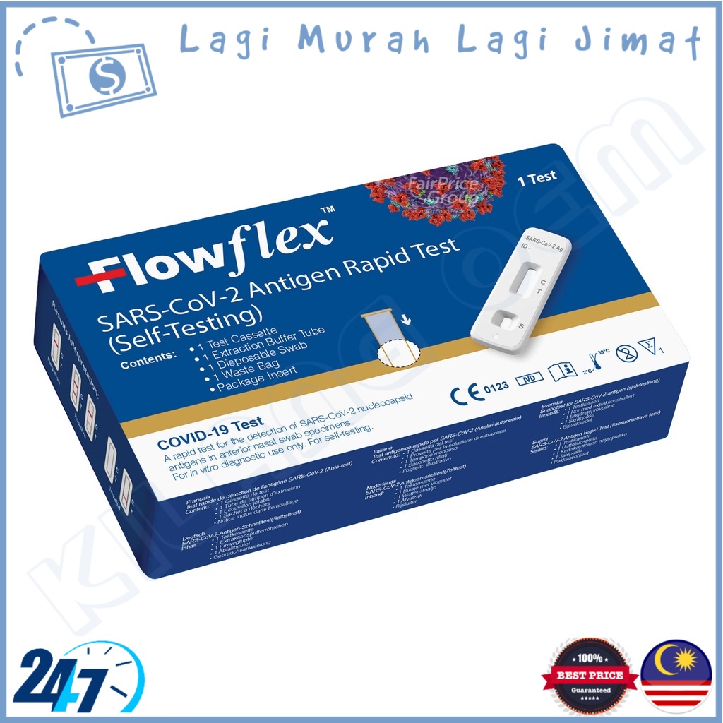 FLOWFLEX Nasal Home Test Kit SarsCov2 Antigen Rapid Self Test Covid